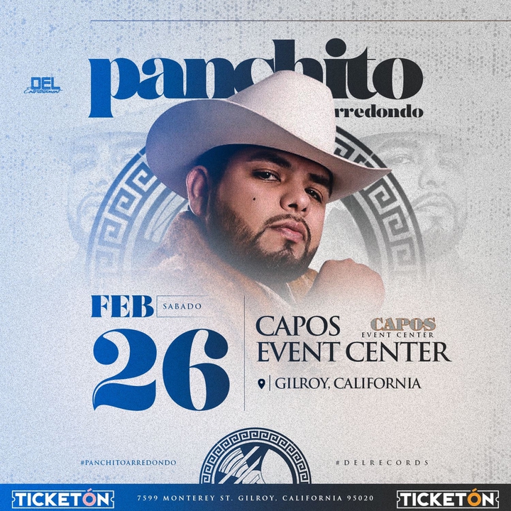 Bandsintown Panchito Arredondo Tickets Capos Night Club, Feb 26, 2022