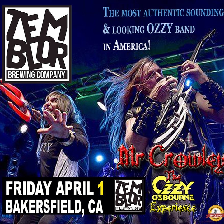 Bandsintown Mr Crowley Ozzy Tribute Tickets Temblor Brewing Company