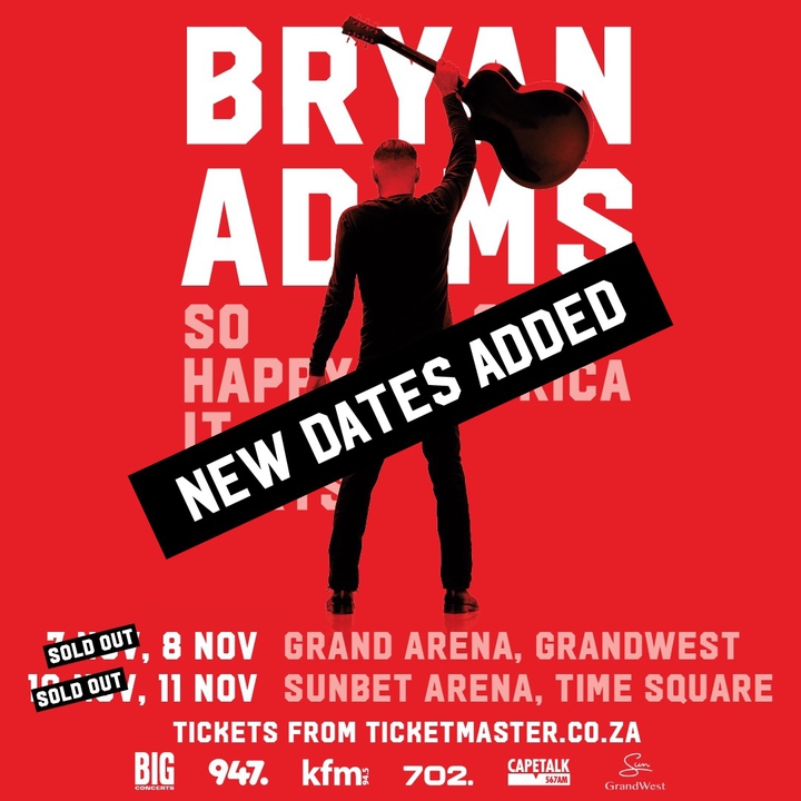 Bryan Adams Pretoria Tickets, SunBet Arena Time Square Nov 12, 2023 |  Bandsintown