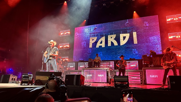 Jon Pardi tour stage during a live concert