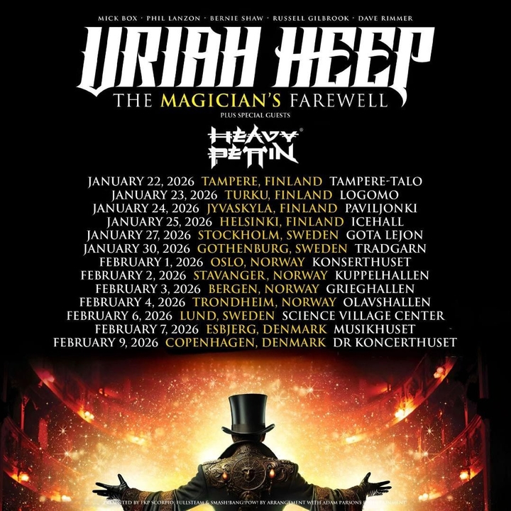 Uriah Heep Stavanger Tickets, Stavanger Kuppelhallen Feb 02, 2026