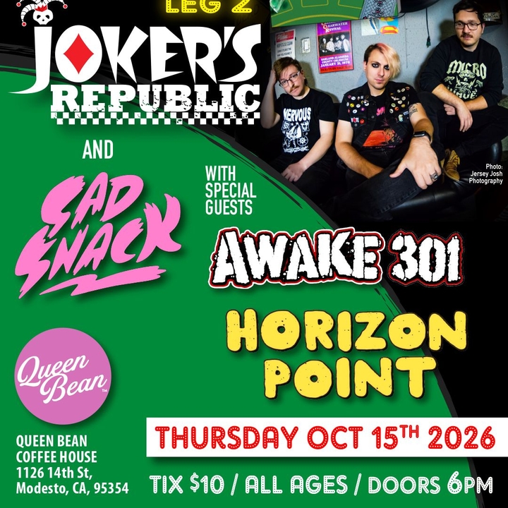 Joker's Republic Modesto Tickets, The Queen Bean Coffee House Oct
