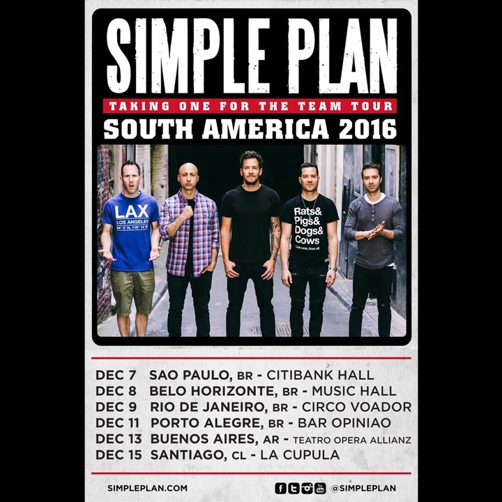 Bandsintown Simple Plan Tickets Teatro Opera Allianz Dec 13 16