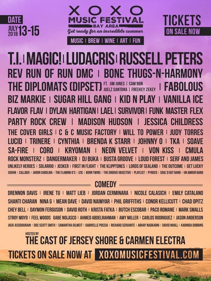 Bandsintown Centersight Tickets XOXO Music Festival, Jul 13, 2018