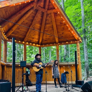 Cary Morin at Thompsonville, MI in Michigan Legacy Art Park 2022
