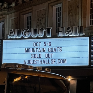 The Mountain Goats at San Francisco, CA in August Hall 2023