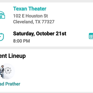 Chad Prather at Cleveland, TX in Texan Theater 2023