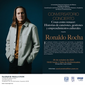 Free Ronaldo Rocha Ciudad de México Tickets, Music School UNAM 28 de ...