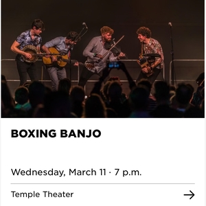 Boxing Banjo Des Moines Tickets, Temple Theater Mar 11, 2026 | Bandsintown