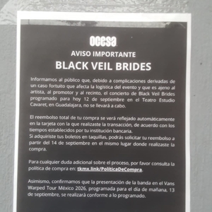 Black Veil Brides at Guadalajara, Mexico in Caveret Teatro Studio 2026